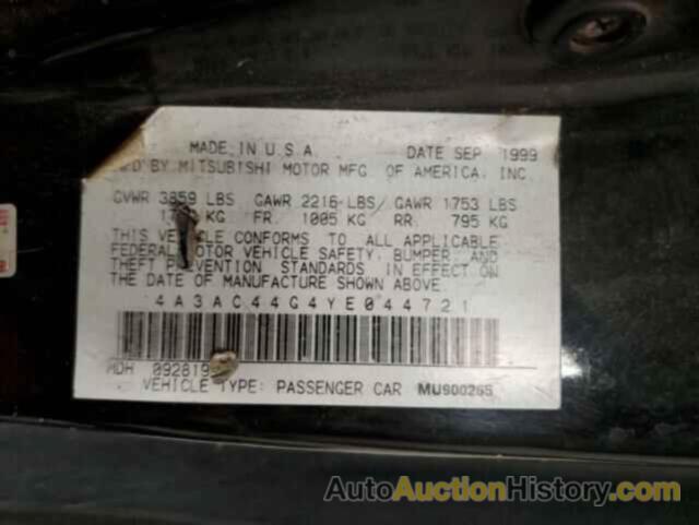 MITSUBISHI ECLIPSE GS, 4A3AC44G4YE044721