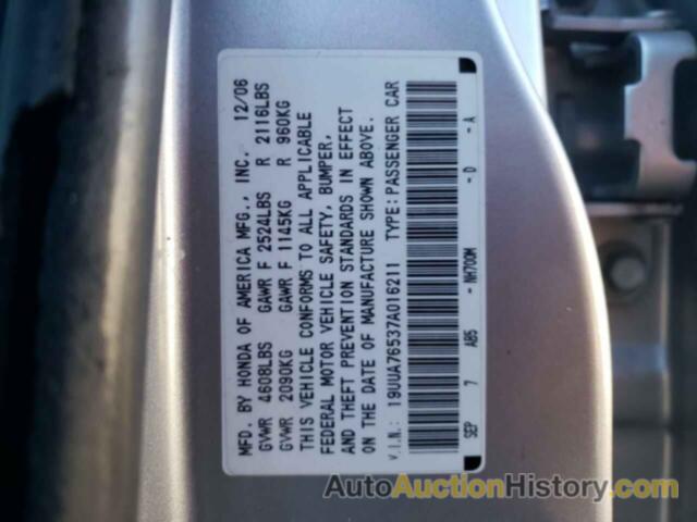 ACURA TL TYPE S, 19UUA76537A016211