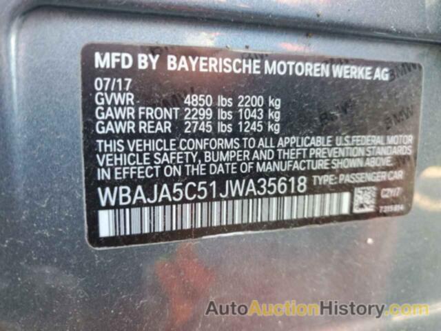 BMW 5 SERIES I, WBAJA5C51JWA35618