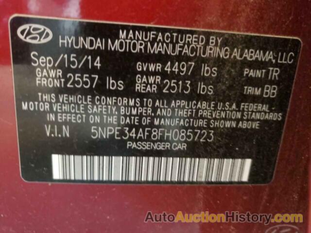 HYUNDAI SONATA SPORT, 5NPE34AF8FH085723