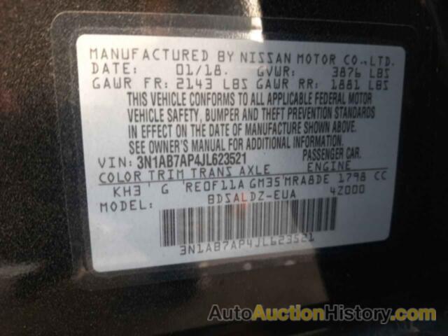 NISSAN SENTRA S, 3N1AB7AP4JL623521