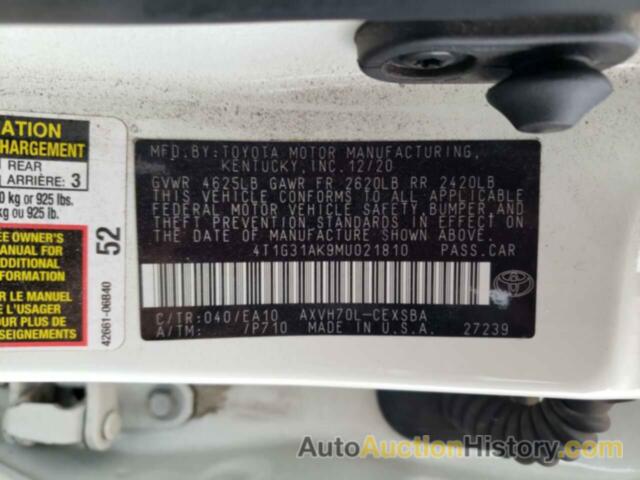 TOYOTA CAMRY SE, 4T1G31AK9MU021810