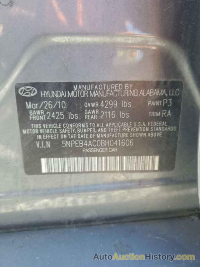 HYUNDAI SONATA GLS, 5NPEB4AC0BH041606