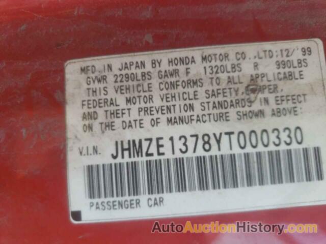 HONDA INSIGHT, JHMZE1378YT000330