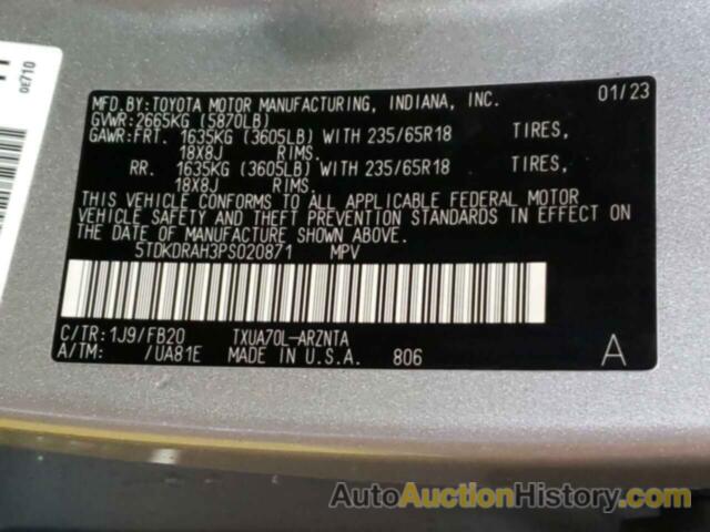 TOYOTA HIGHLANDER L, 5TDKDRAH3PS020871