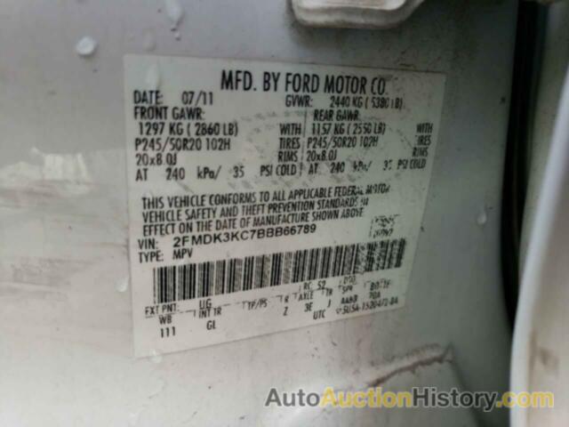 FORD EDGE LIMITED, 2FMDK3KC7BBB66789