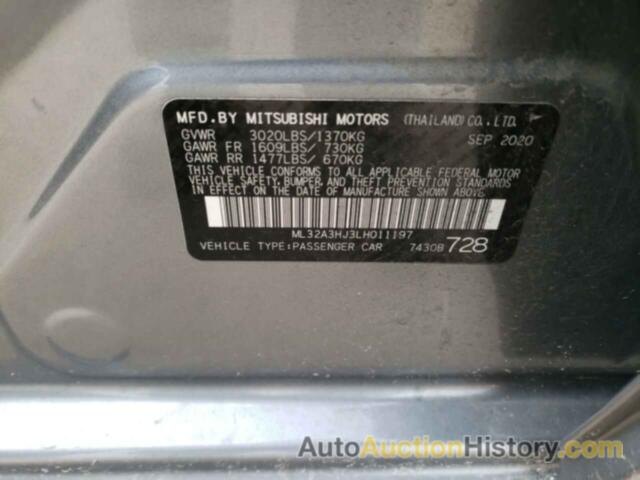 MITSUBISHI MIRAGE ES, ML32A3HJ3LH011197