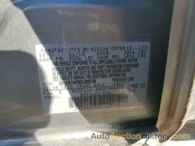 NISSAN SENTRA S, 3N1AB7AP0DL669738