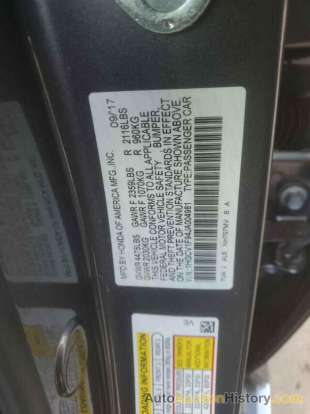 HONDA ACCORD TOURING, 1HGCV1F94JA004981