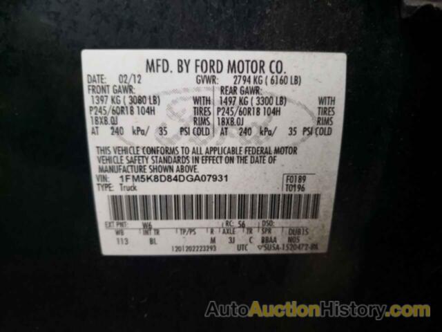 FORD EXPLORER XLT, 1FM5K8D84DGA07931