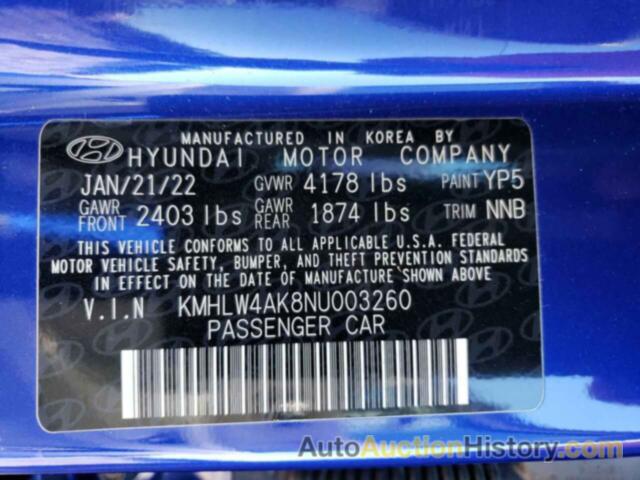 HYUNDAI ELANTRA, KMHLW4AK8NU003260