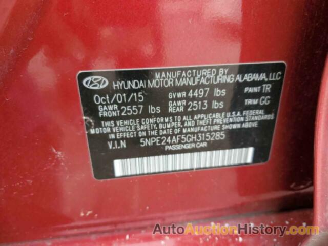 HYUNDAI SONATA SE, 5NPE24AF5GH315285