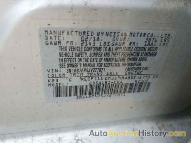 NISSAN SENTRA S, 3N1AB7AP5JY277871