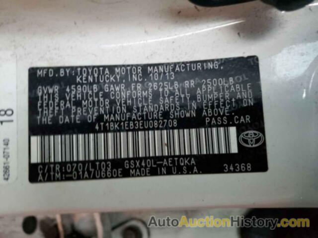 TOYOTA AVALON BASE, 4T1BK1EB3EU082708