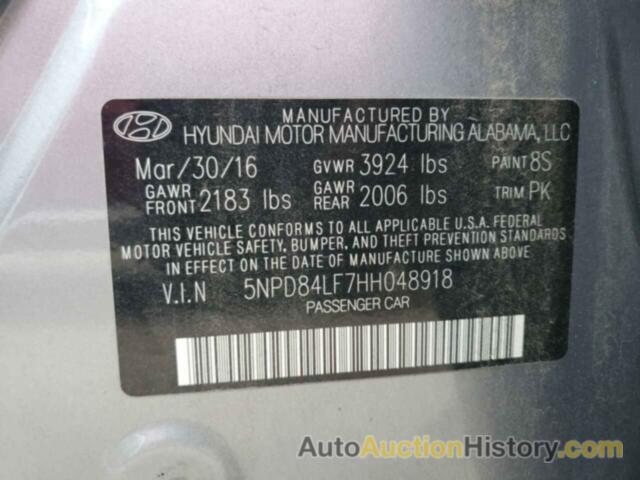 HYUNDAI ELANTRA SE, 5NPD84LF7HH048918