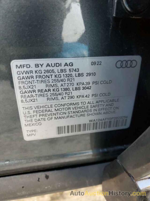 AUDI SQ5 SPORTB SPORTBACK PREMIUM PLUS, WA124AFY0P2023254