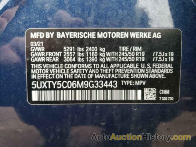 BMW X3 XDRIVE30I, 5UXTY5C06M9G33443