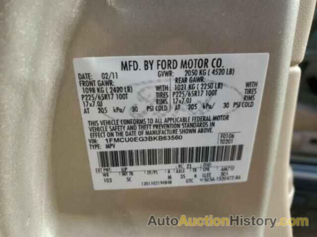 FORD ESCAPE LIMITED, 1FMCU0EG3BKB63560