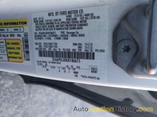 FORD FUSION SE HYBRID, 3FA6P0LU0GR186675