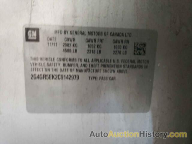 BUICK REGAL, 2G4GR5EK2C9142979