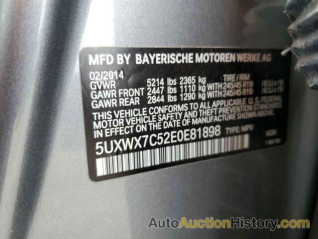 BMW X3 XDRIVE35I, 5UXWX7C52E0E81898