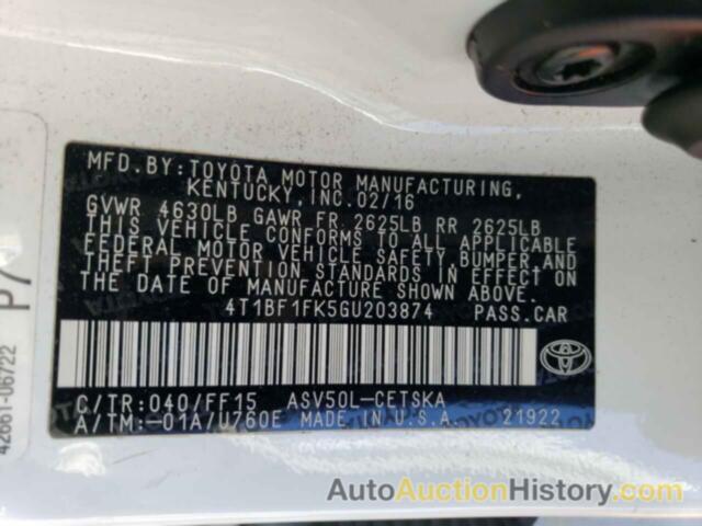 TOYOTA CAMRY LE, 4T1BF1FK5GU203874