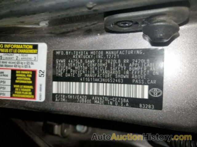 TOYOTA CAMRY SE, 4T1G11AK3NU652463