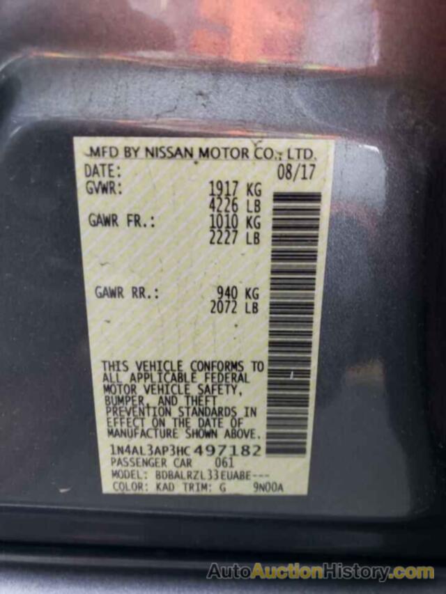 NISSAN ALTIMA 2.5, 1N4AL3AP3HC497182