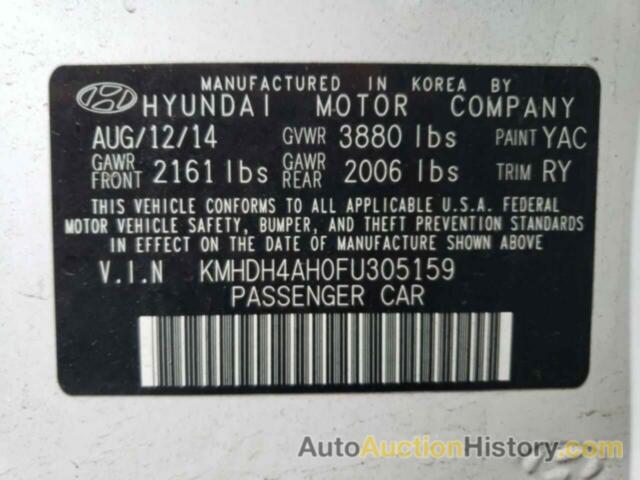 HYUNDAI ELANTRA SE, KMHDH4AH0FU305159