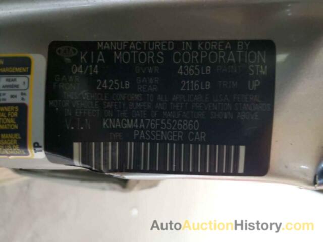 KIA OPTIMA LX, KNAGM4A76F5526860