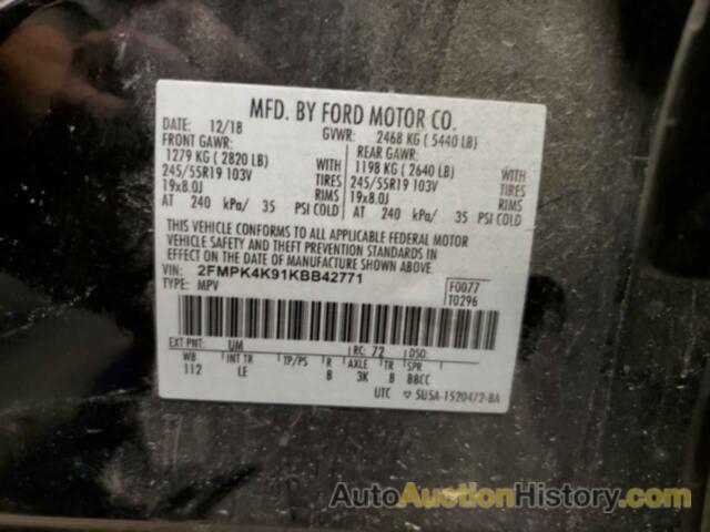 FORD EDGE TITANIUM, 2FMPK4K91KBB42771