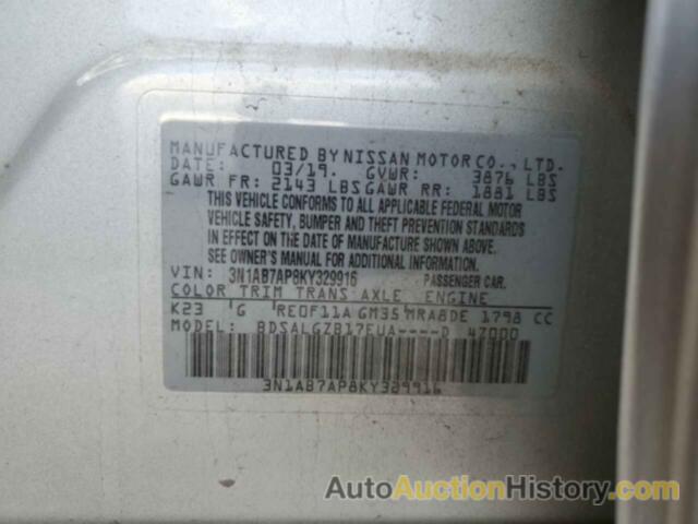 NISSAN SENTRA S, 3N1AB7AP8KY329916