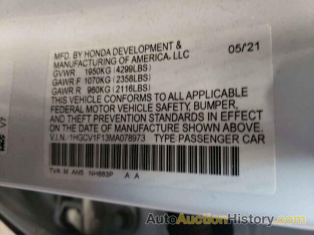 HONDA ACCORD LX, 1HGCV1F13MA078973