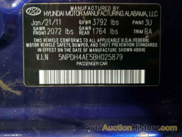 HYUNDAI ELANTRA GLS, 5NPDH4AE5BH025879