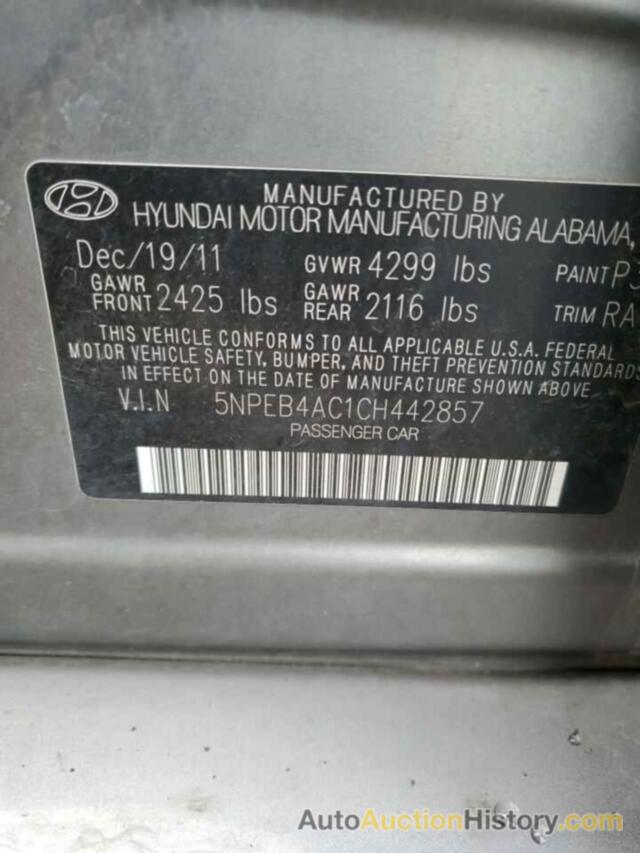 HYUNDAI SONATA GLS, 5NPEB4AC1CH442857