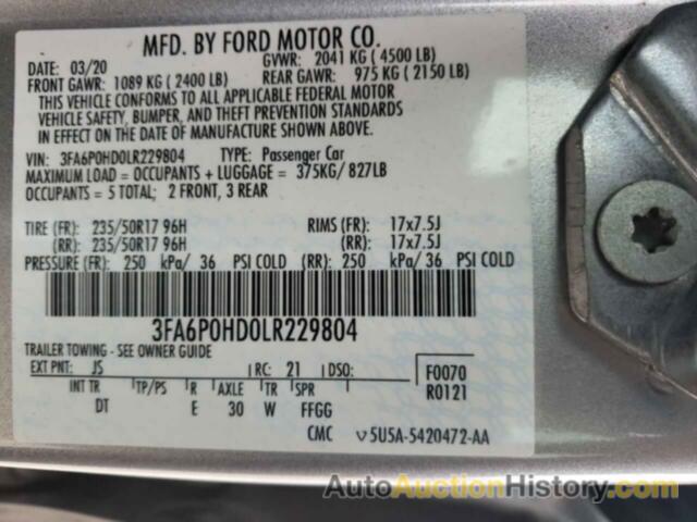 FORD FUSION SE, 3FA6P0HD0LR229804