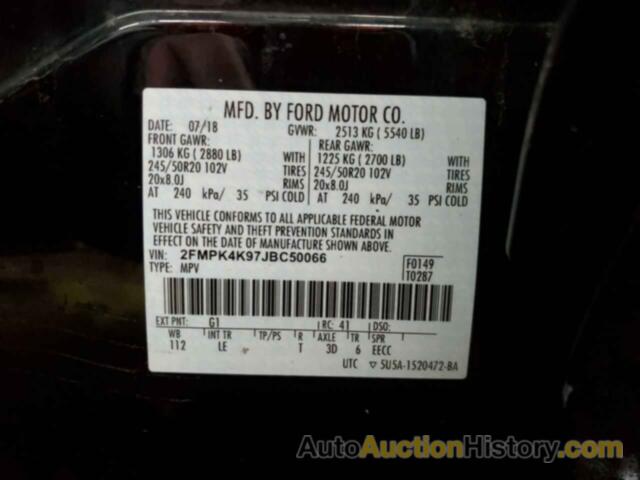 FORD EDGE TITANIUM, 2FMPK4K97JBC50066