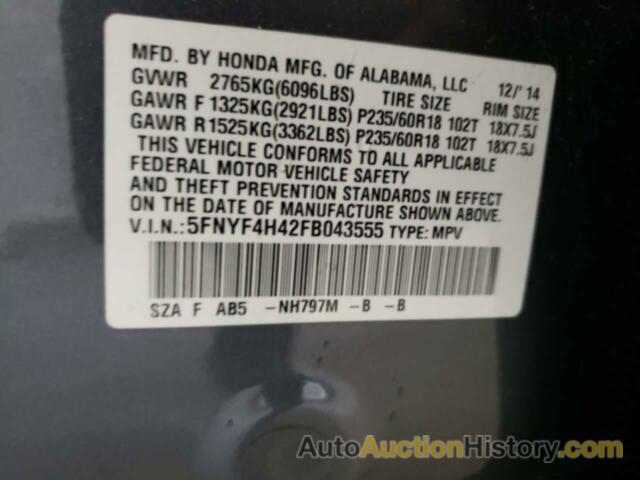 HONDA PILOT EX, 5FNYF4H42FB043555