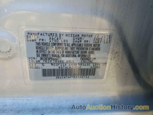 NISSAN VERSA S, 3N1CN7AP9EK440711