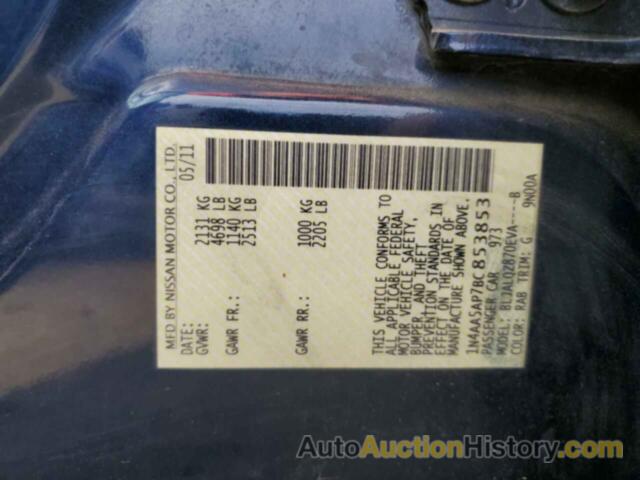 NISSAN MAXIMA S, 1N4AA5AP7BC853853