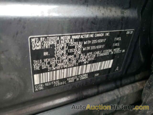 TOYOTA RAV4 XLE, 2T3W1RFV1MC089711