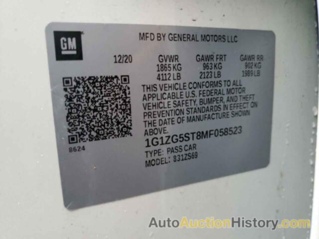 CHEVROLET MALIBU RS, 1G1ZG5ST8MF058523