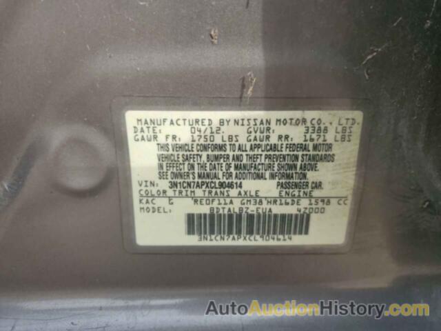 NISSAN VERSA S, 3N1CN7APXCL904614