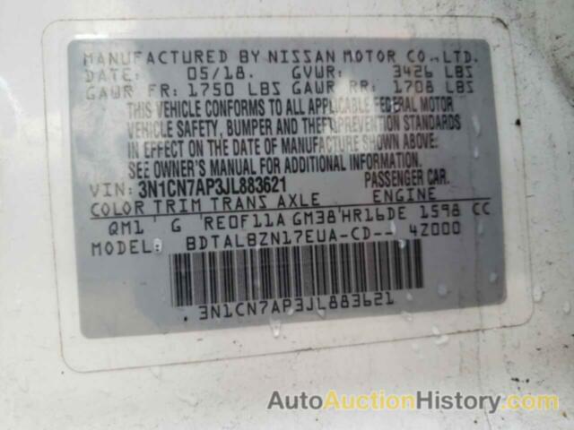 NISSAN VERSA S, 3N1CN7AP3JL883621