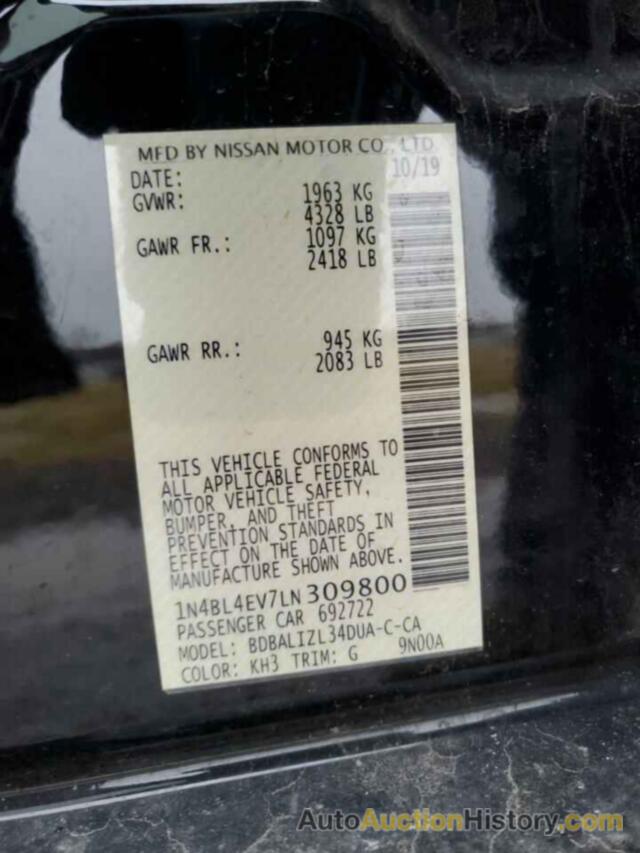 NISSAN ALTIMA SL, 1N4BL4EV7LN309800