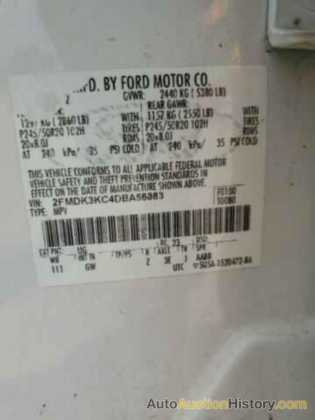 FORD EDGE LIMITED, 2FMDK3KC4DBA56883