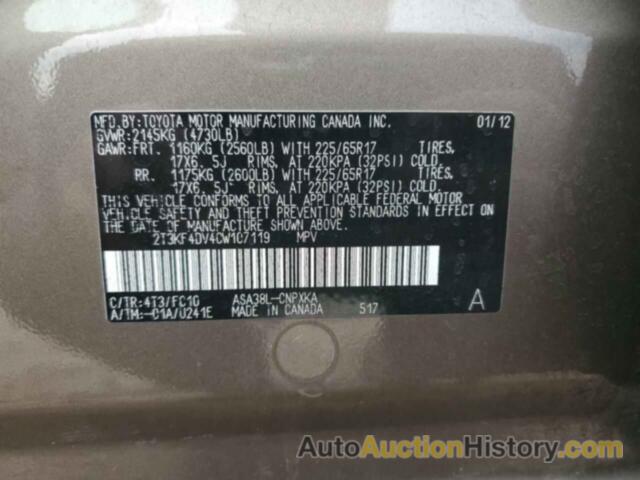 TOYOTA RAV4, 2T3KF4DV4CW107119