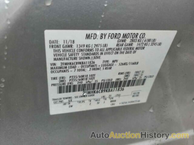 FORD FLEX SEL, 2FMHK6C89KBA11836