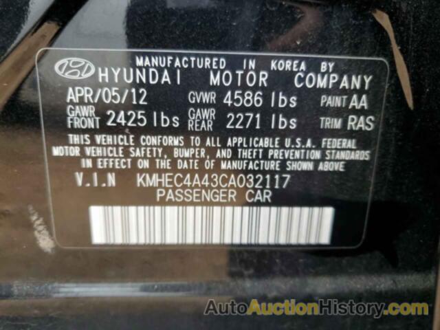 HYUNDAI SONATA HYBRID, KMHEC4A43CA032117