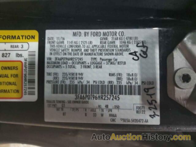 FORD FUSION SE, 3FA6P0T96HR257245